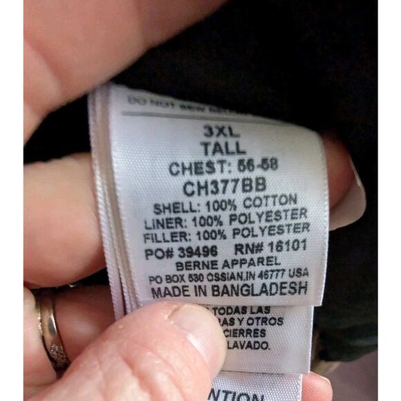 Berne Bark Canvas Insulated Shop Coat Mens 3XLT Workwear Utility Barn Coat Chore - Picture 9 of 11